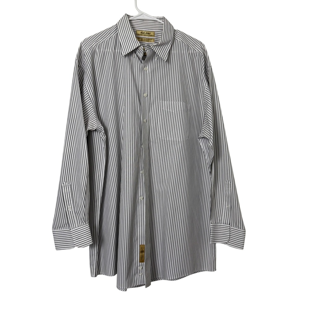 Lot of 6 Roundtree & Yorke Gold Label Mens Dress Shirts 17 34 Non-Iron Cotton - Picture 14 of 16